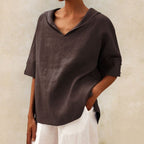 Jil Casual V-hals blouse met halve mouwen voor dames 4