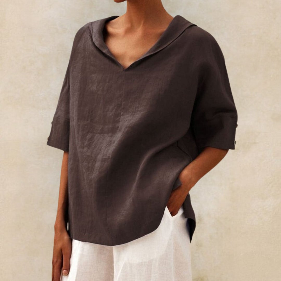 Jil Casual V-hals blouse met halve mouwen voor dames 4