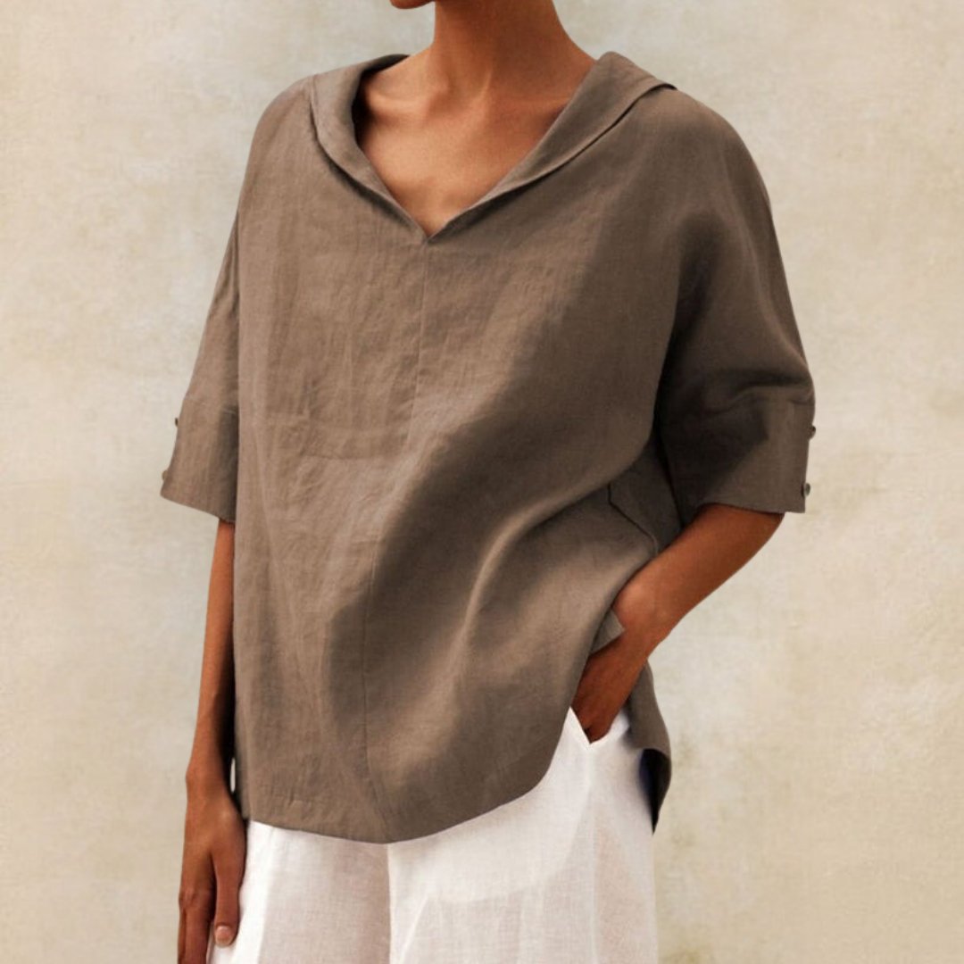 Jil Casual V-hals blouse met halve mouwen voor dames 5