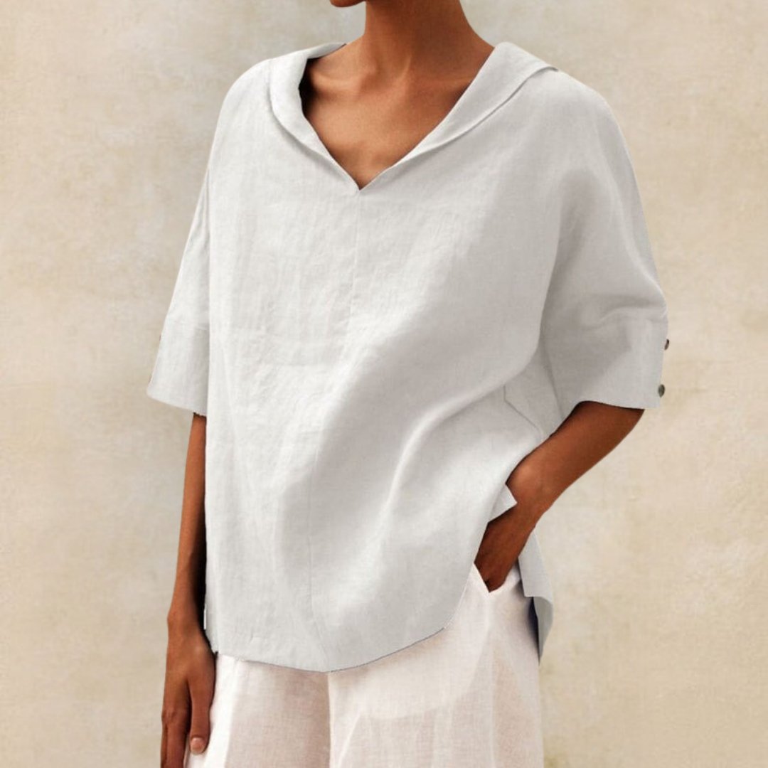 Jil Casual V-hals blouse met halve mouwen voor dames 6