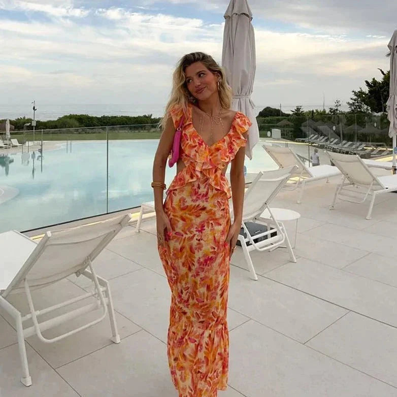 Juliette | Zomerjurk Met Print En Ruches 0