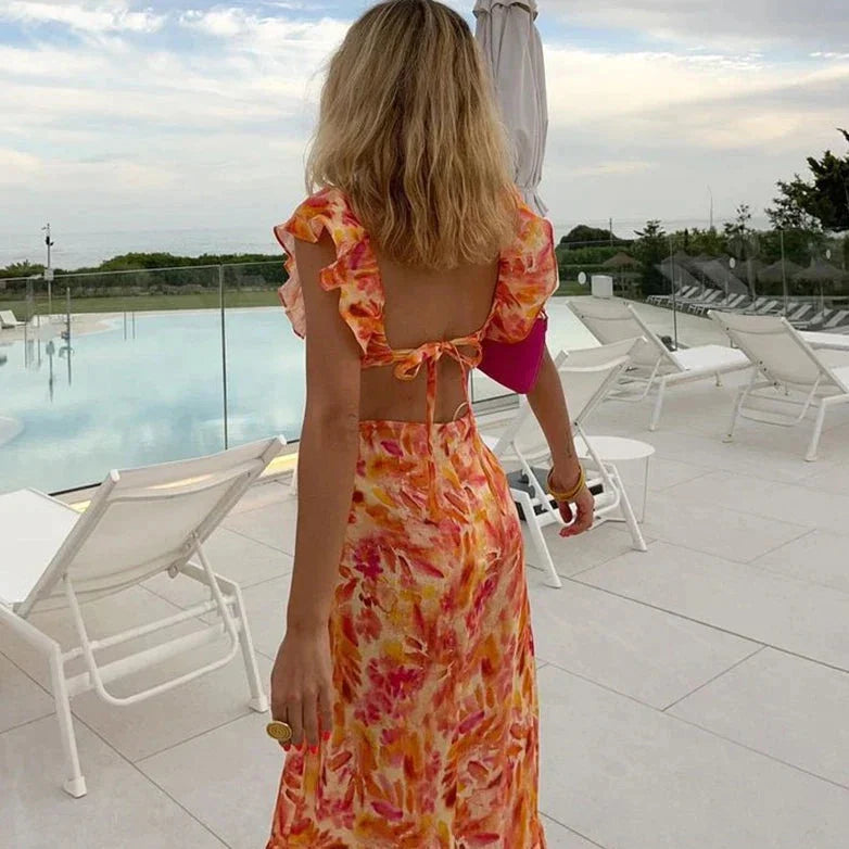 Juliette | Zomerjurk Met Print En Ruches 1