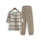 Dames Blouse en Broek Set met Print – Tweedelig Zomerpak | Luchtige, Comfortabele & Stijlvolle Outfit