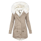 Winterjas Met Capuchon En Knopdetail Fleece Gevoerd - Winterjas Dames