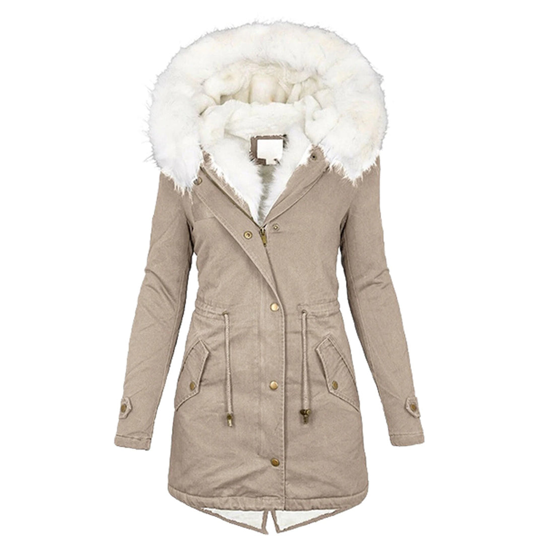 Winterjas Met Capuchon En Knopdetail Fleece Gevoerd - Winterjas Dames