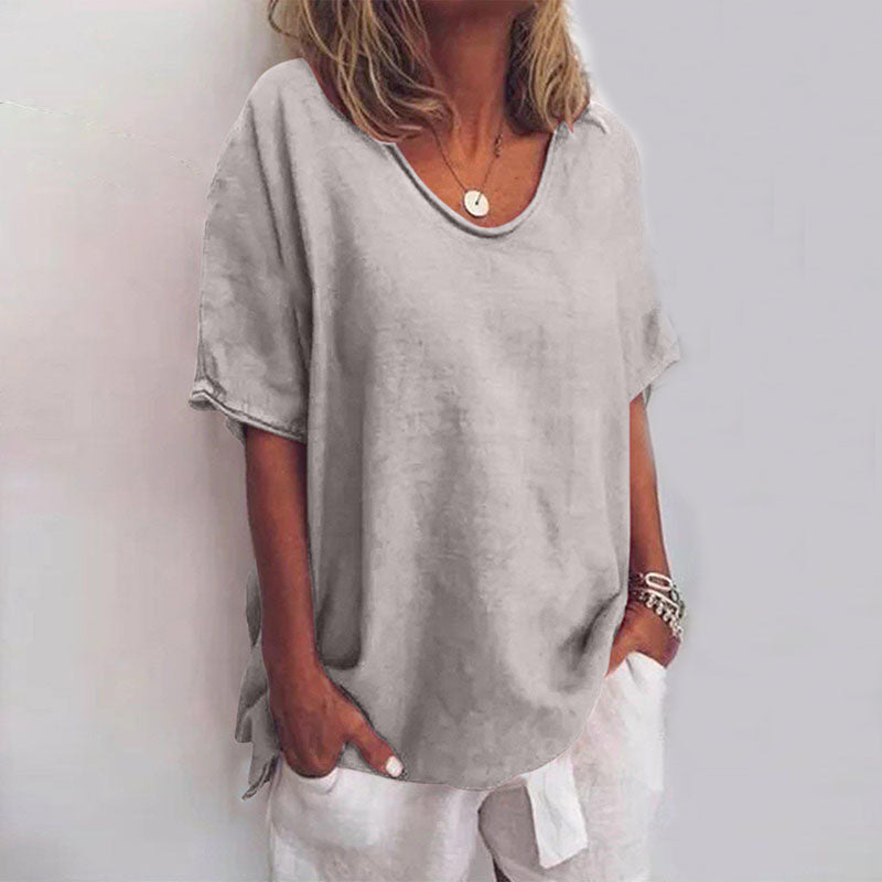 Klassieke losse blouse voor dames | korte mouwen 1