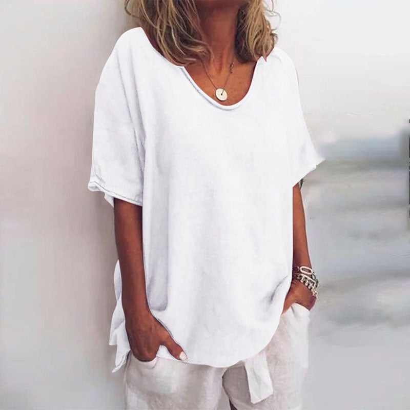 Klassieke losse blouse voor dames | korte mouwen 2