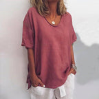 Klassieke losse blouse voor dames | korte mouwen 3