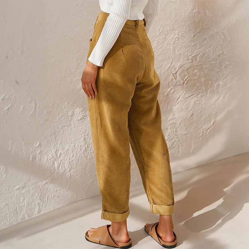 LISETTE | Casual ribbroek met elastische tailleband 1