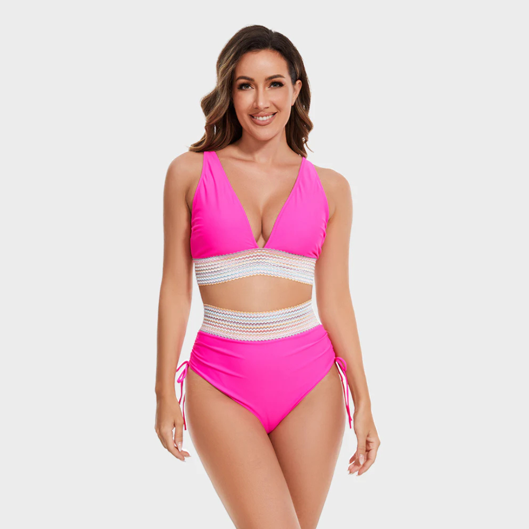 Hoge Taille Bikini Set met Buikband Controle Comfort
