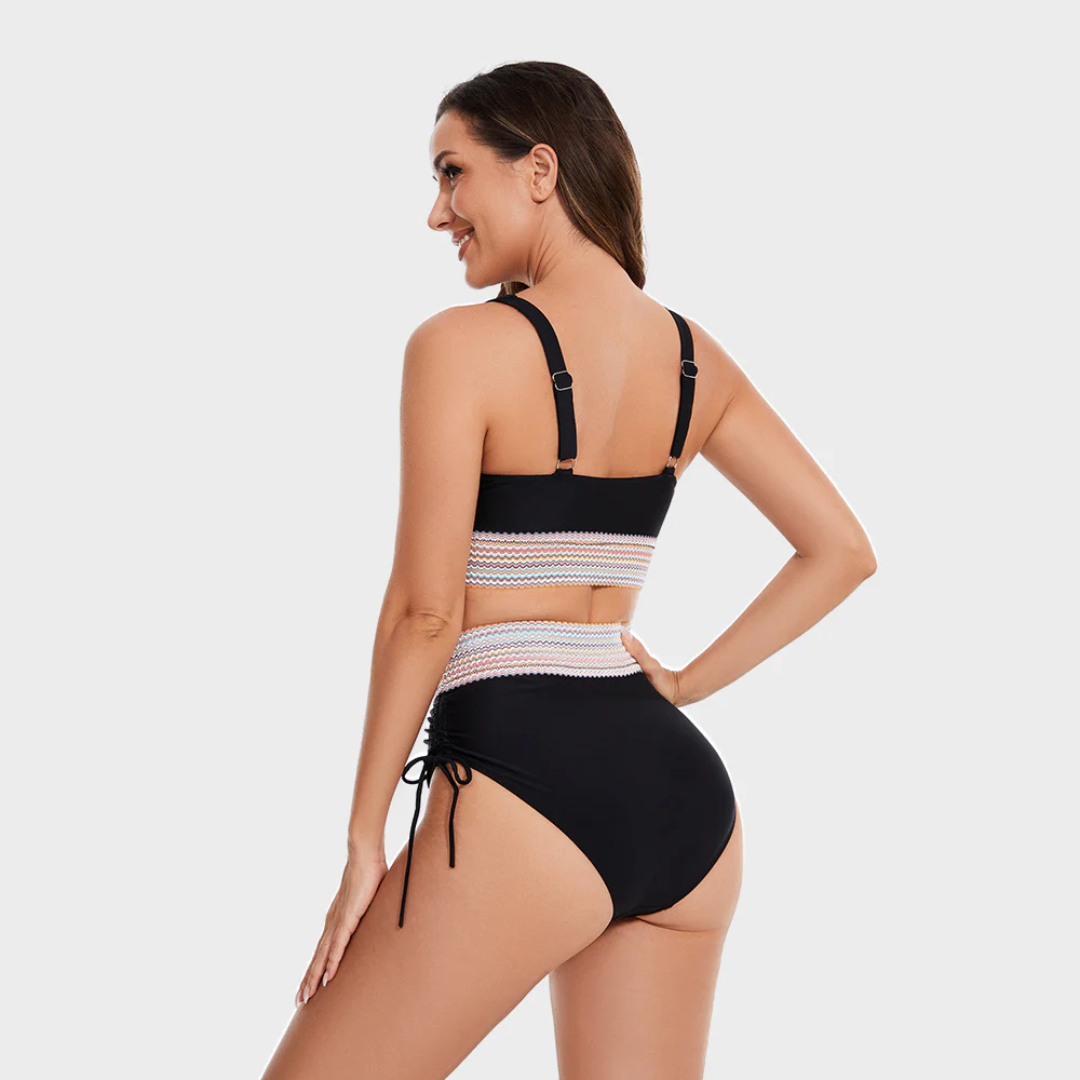 Hoge Taille Bikini Set met Buikband Controle Comfort