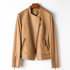 Lange Dames Jas Leren met Lange Mouwen voor Winter 0