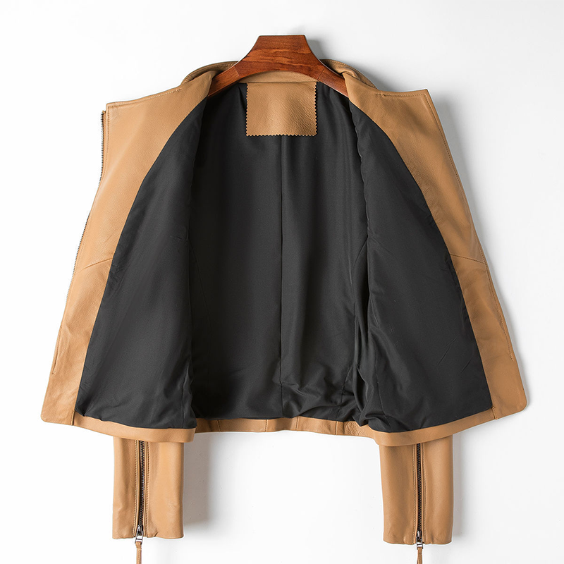Lange Dames Jas Leren met Lange Mouwen voor Winter 2