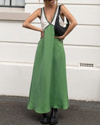 Lara - Chique V-hals jurk in contrasterende kleur 3