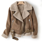 Leren Dames Jas met Sherpa Voering - Lange Winterjas voor Comfort 0