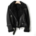 Leren Dames Jas met Sherpa Voering - Lange Winterjas voor Comfort 1