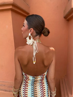 Levendige halter maxi-jurk 4
