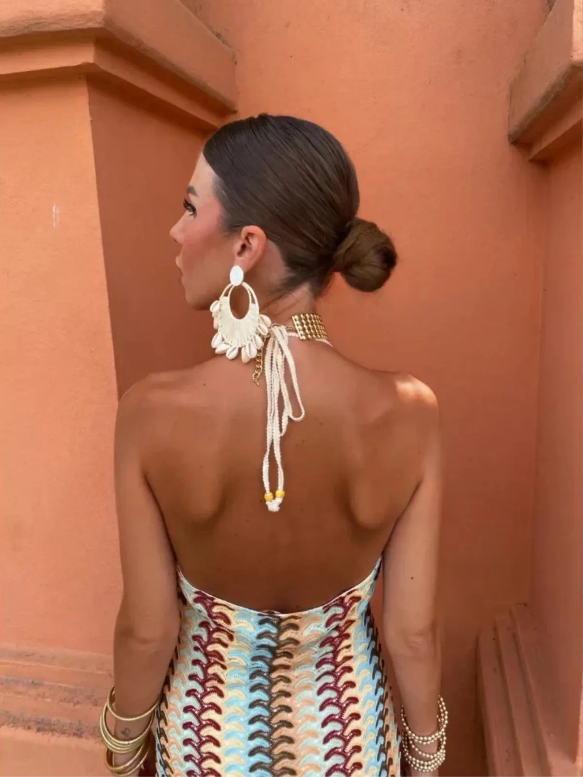 Levendige halter maxi-jurk 4