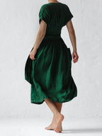 Wikkeljurk Met Tailleceintuur Voor Vrouwelijke Elegant, Lichte Zomerjurk Met Ruime Zakken En Vrouwelijke Pasvorm Perfect Voor Casual en Chique Gelegenheden