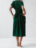 Wikkeljurk Met Tailleceintuur Voor Vrouwelijke Elegant, Lichte Zomerjurk Met Ruime Zakken En Vrouwelijke Pasvorm Perfect Voor Casual en Chique Gelegenheden