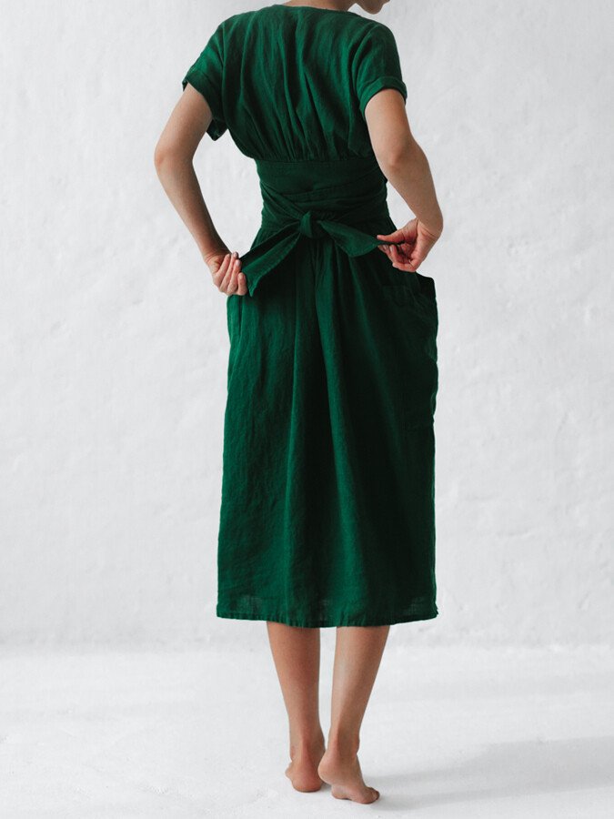 Wikkeljurk Met Tailleceintuur Voor Vrouwelijke Elegant, Lichte Zomerjurk Met Ruime Zakken En Vrouwelijke Pasvorm Perfect Voor Casual en Chique Gelegenheden