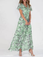 Loraina | Elegante Bloemige Chiffon Jurk 1