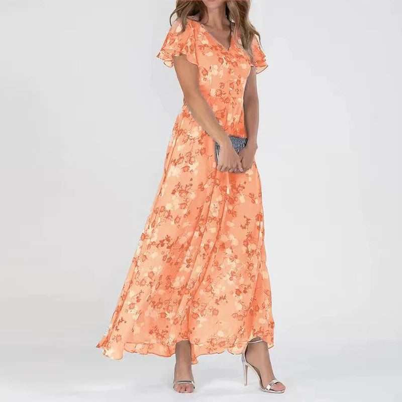 Loraina | Elegante Bloemige Chiffon Jurk 3
