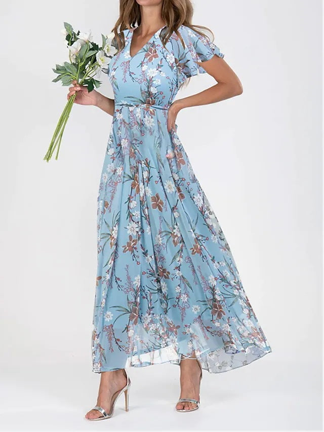 Loraina | Elegante Bloemige Chiffon Jurk 5