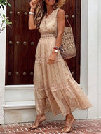 Loreen Boho Maxi-jurk met kantdetails voor dames 5