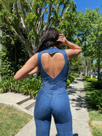 Lottie | Dames denim jumpsuit | Ritssluiting 4