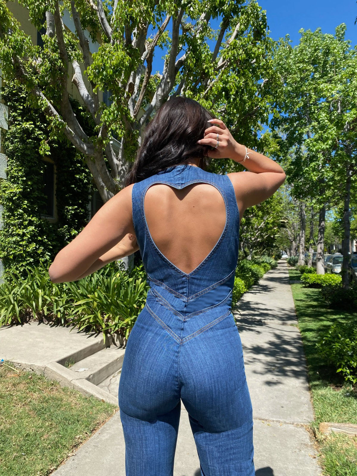 Lottie | Dames denim jumpsuit | Ritssluiting 4