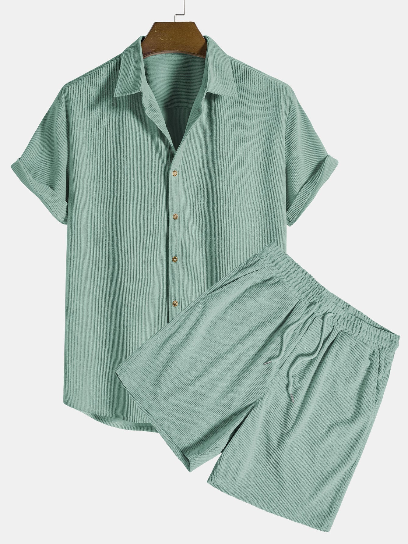 Luchtige Zomer Set Met Ademend Overhemd En Korte Broek