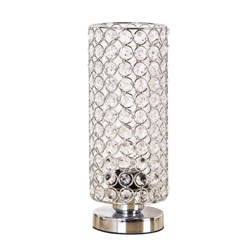 LuminaCrystal Tafellamp - Chroom en Kristallen Nachtverlichting