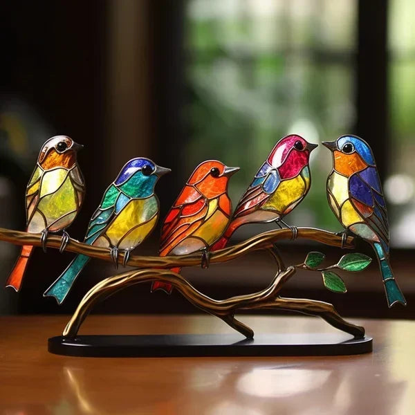 LuxeBird Elegante gekleurde glazen vogels voor een verfijnd interieur-2