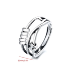 Ant-Angst-Ring van Sterling Zilver Verstelbare Spinner Ring voor Stressvermindering en Angstbeheersing, Handgemaakt, Perfect voor Vrouwen en Mannen, Comfortabele en Positieve Fidget Ring