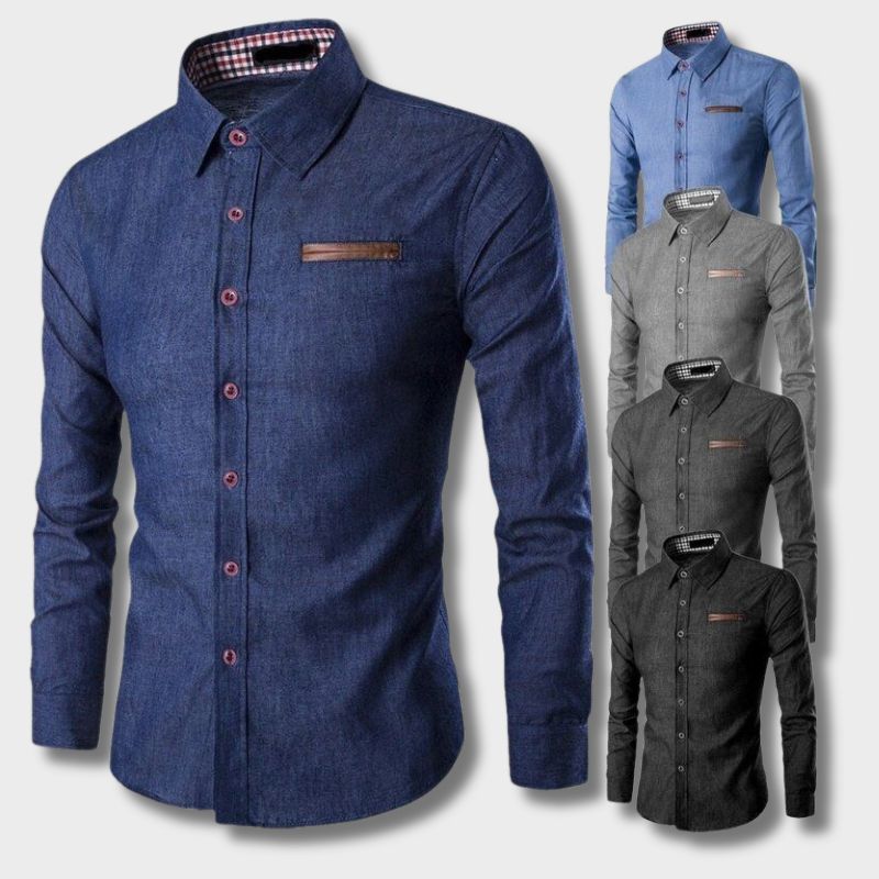 Slim Fit Denim Blouse Lichtgewicht Shirt van Duurzame Stof voor Dames met Flatterend Silhouet