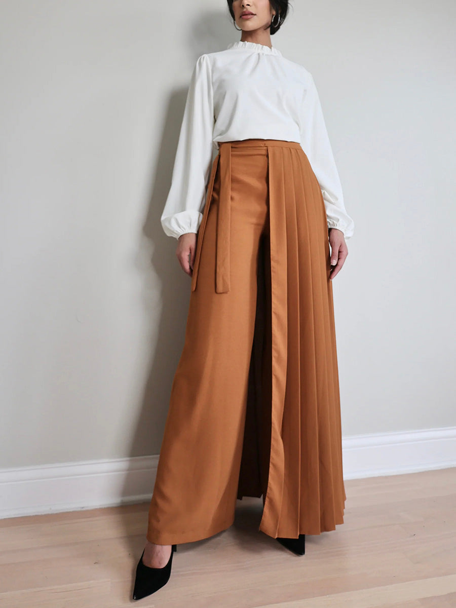 Schattige Plissé Overskirt Broek Set