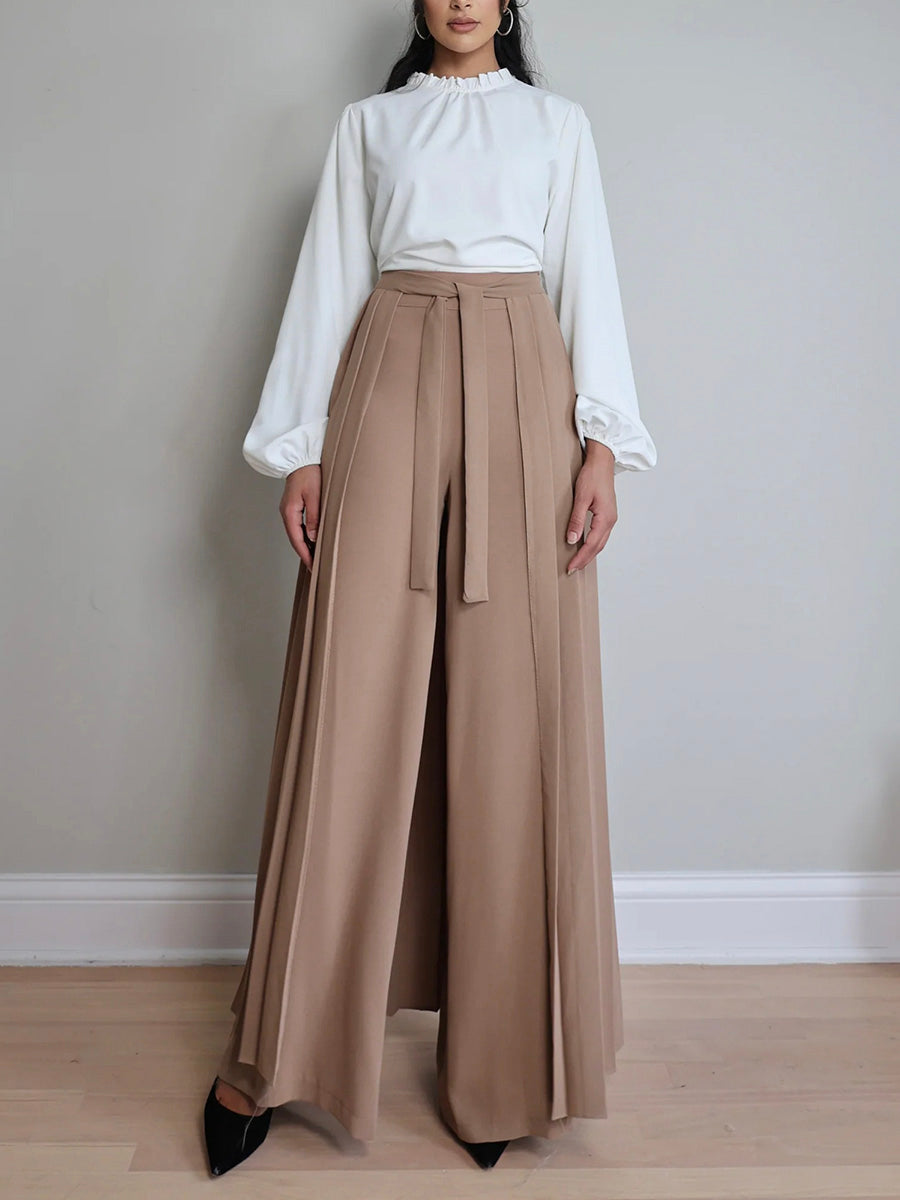 Schattige Plissé Overskirt Broek Set