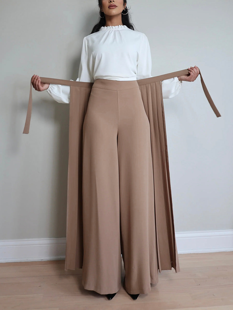 Schattige Plissé Overskirt Broek Set