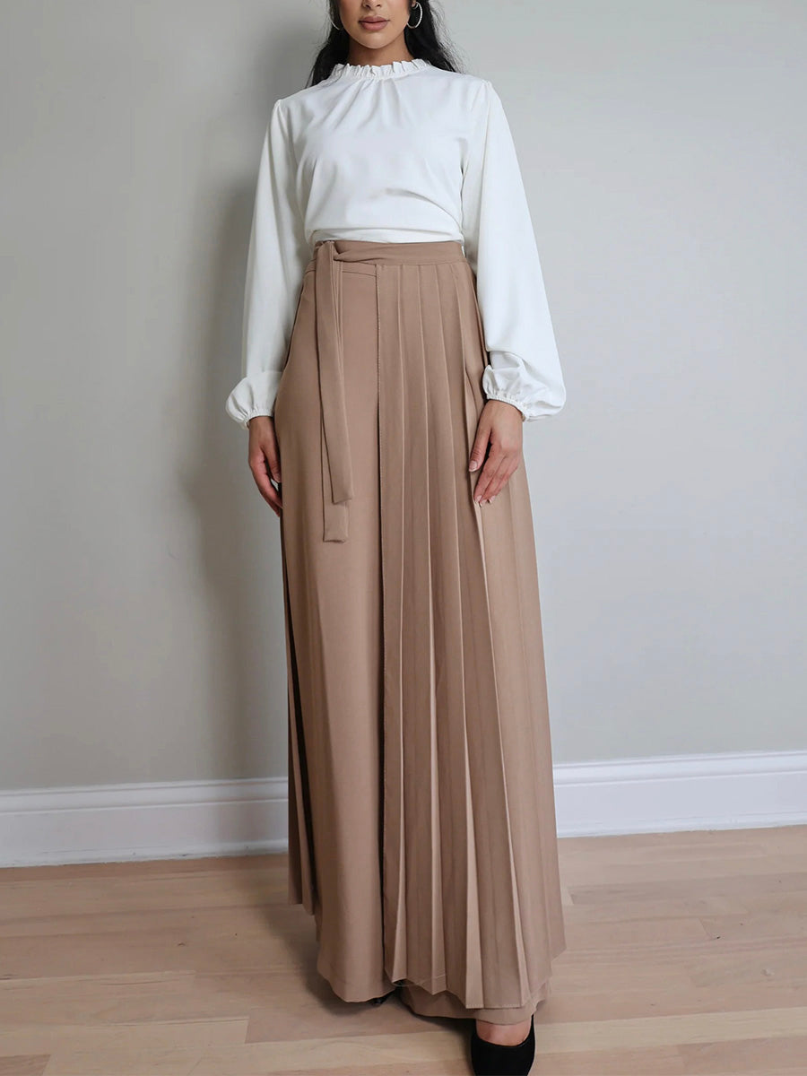 Schattige Plissé Overskirt Broek Set