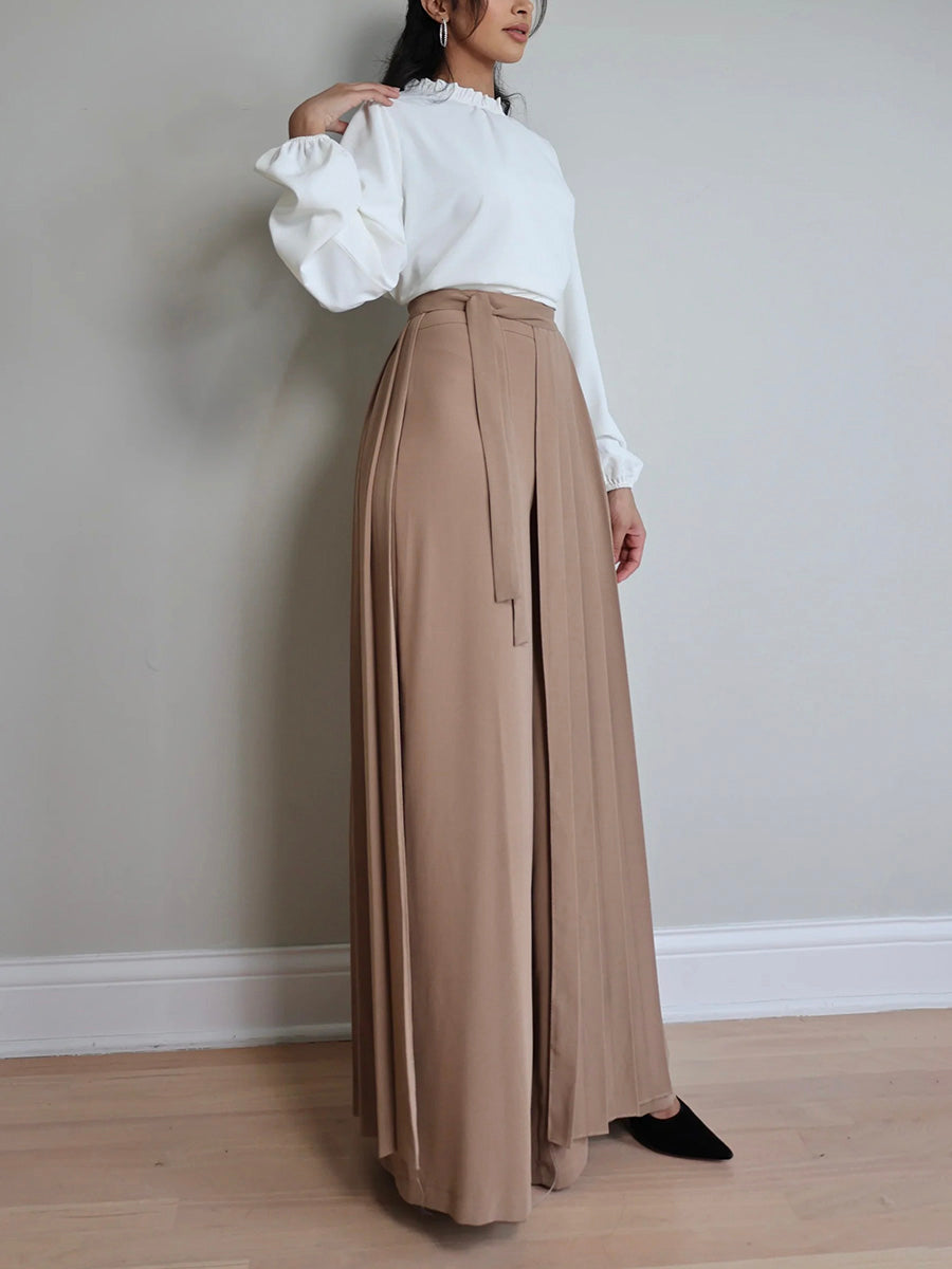 Schattige Plissé Overskirt Broek Set