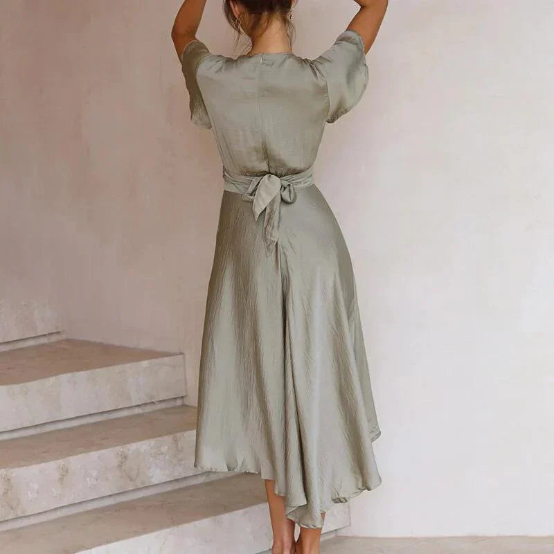 Margret Elegante V-hals midi-jurk 3
