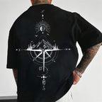 Kompas Avontuur T-Shirt voor Mannen Oversized