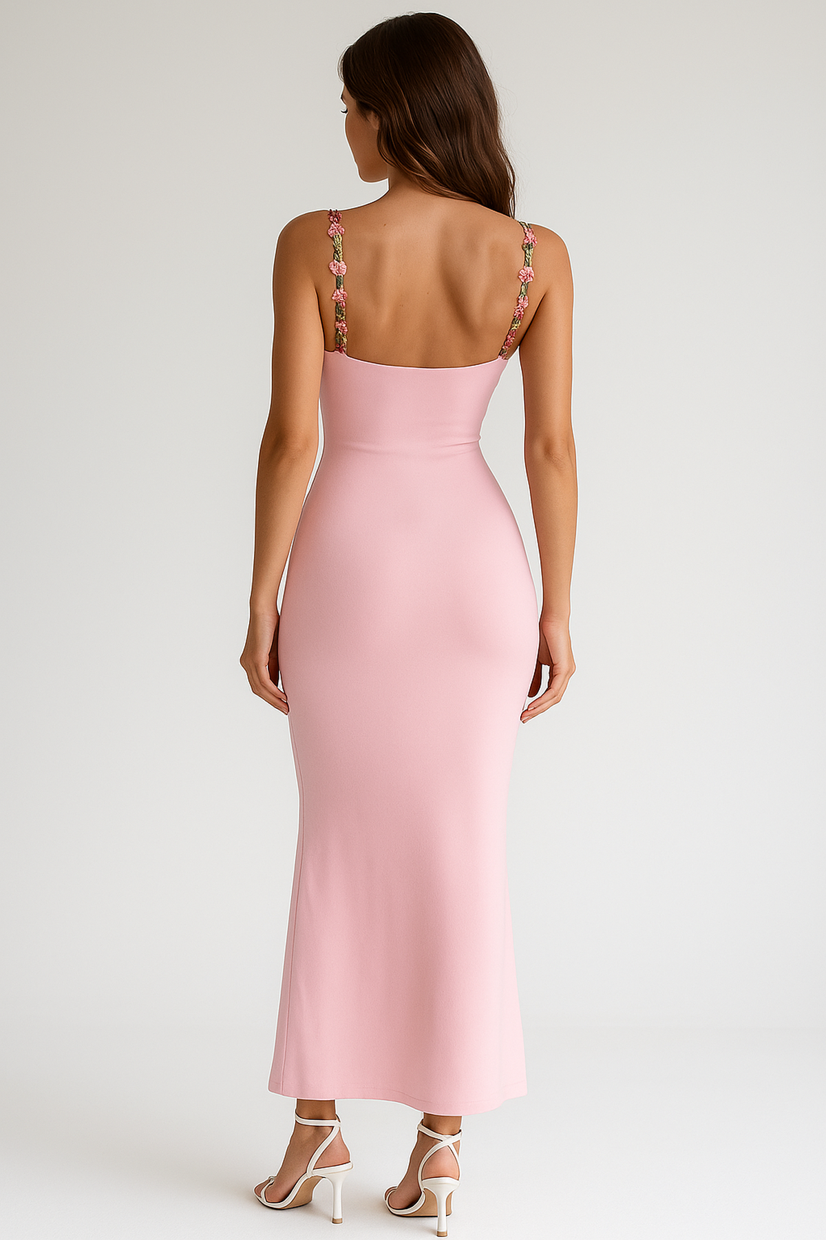 Maxi-jurk met geborduurde bloemen 1