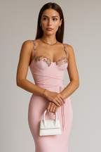 Maxi-jurk met geborduurde bloemen 2