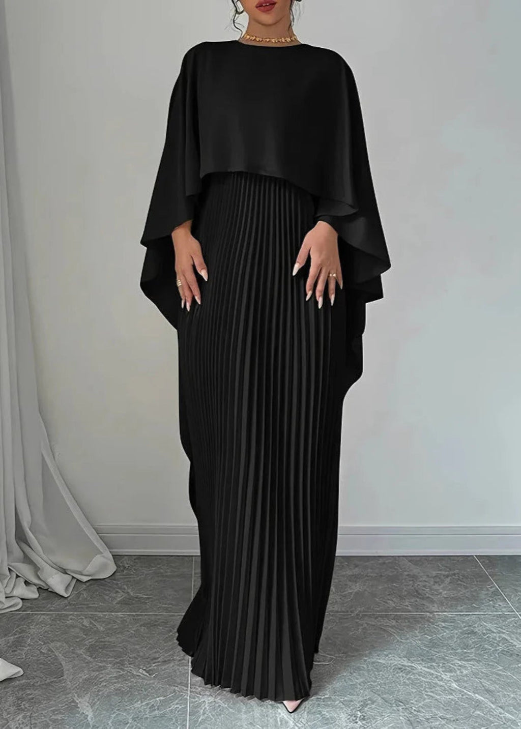 Maxi-jurk met vleermuismouwen 4