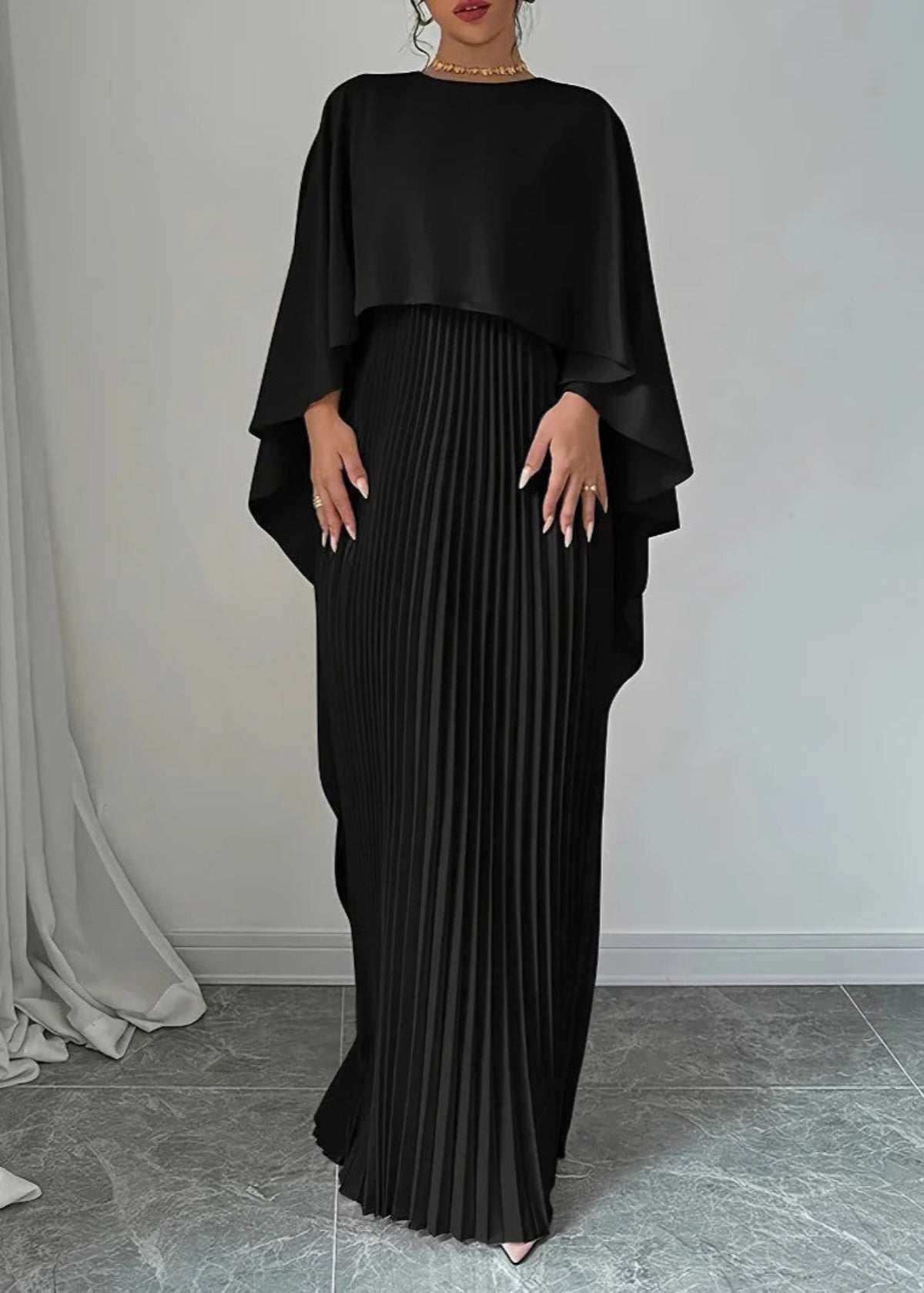 Maxi-jurk met vleermuismouwen 4