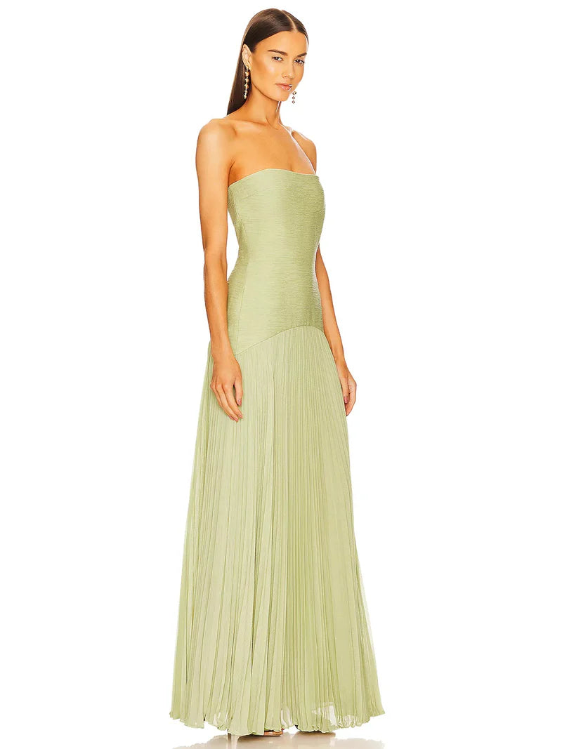 Maya - Mouwloze maxi-jurk met verlaagde taille 0