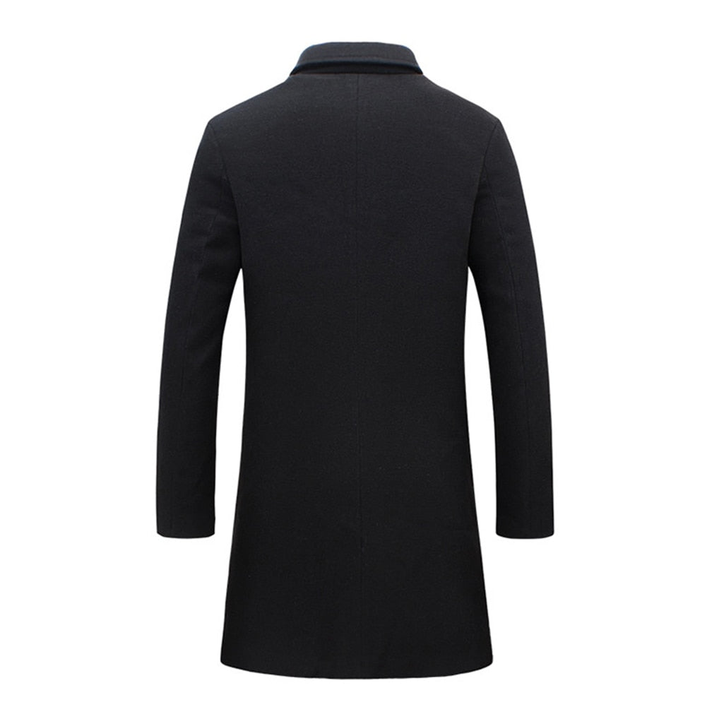 Trenchcoat Voor Mannen Klassieke Silhouet Zwart Casual