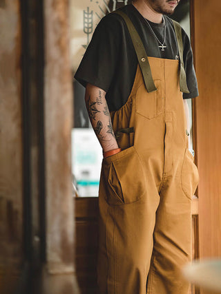 Heren Loose Stretch Overalls met Unieke Zak